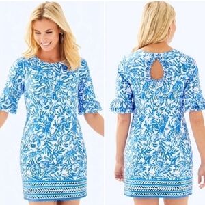 Lilly Pulitzer Blue Crab and Lobster Preppy Mini Dress